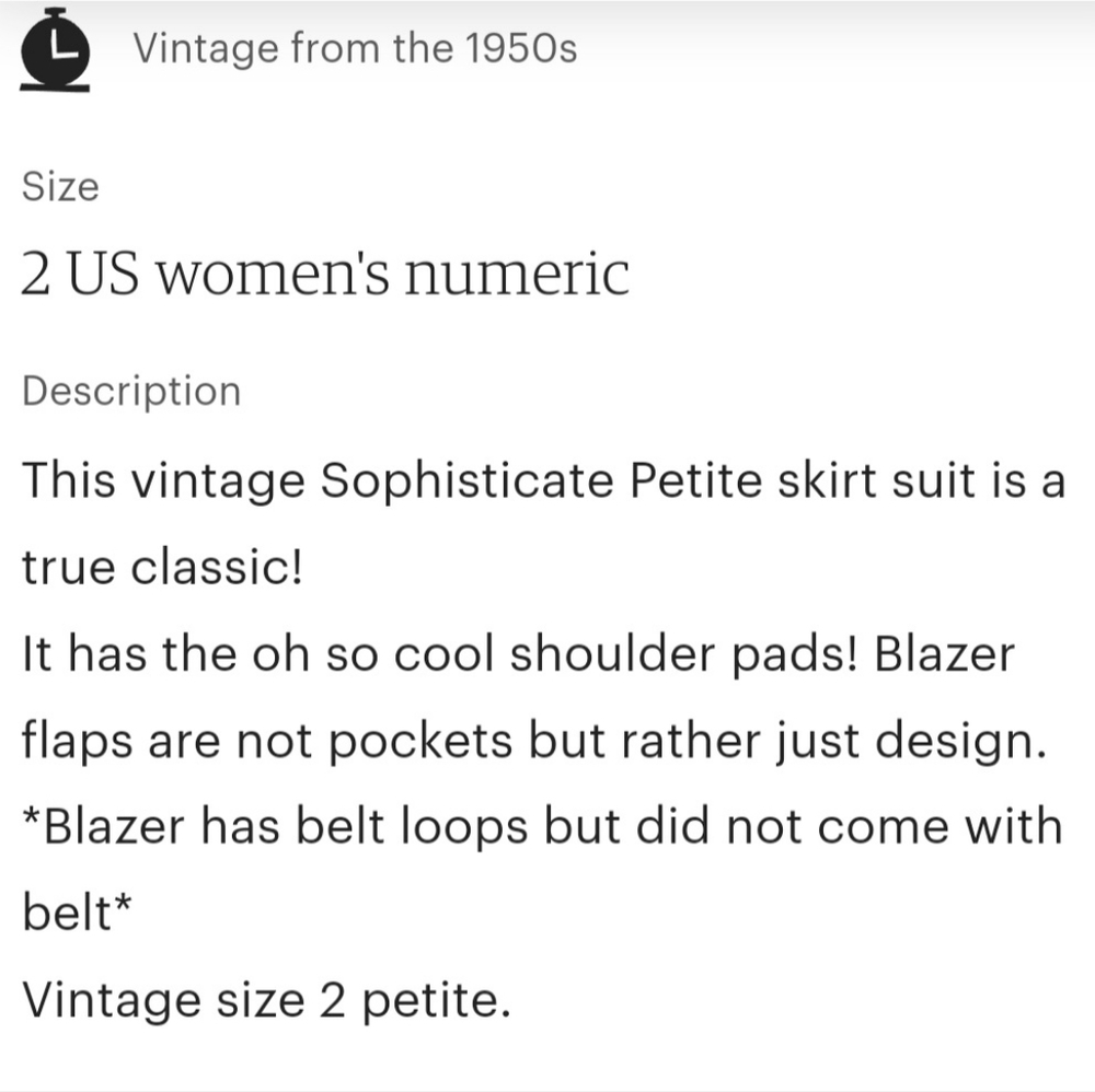 Vintage Petite Sophisticate  2 piece blazer and skirt - Picture 10 of 11